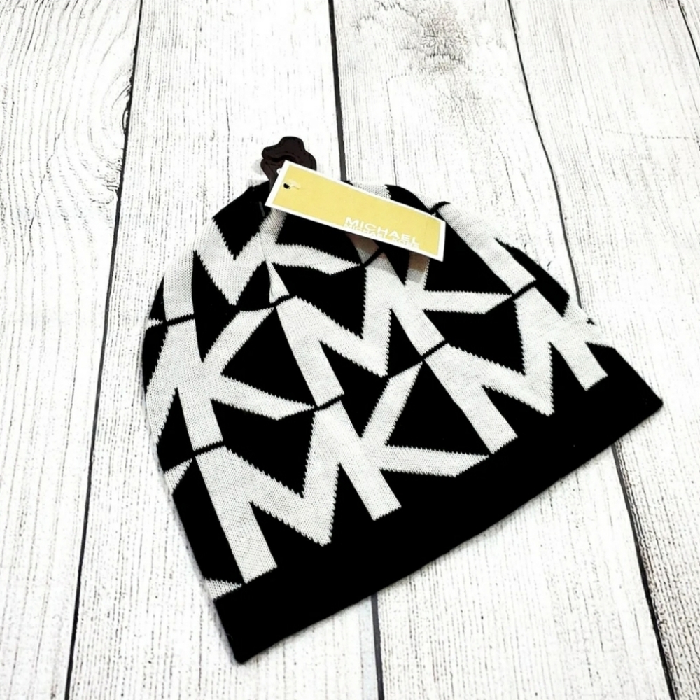 MICHAEL KORS Womens MK Logo All Over Beanie